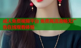 成人免费视频平台 免费高清流畅无广告在线观看体验