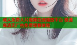 成人免费大片视频在线播放平台 极速高清无广告免费观看体验